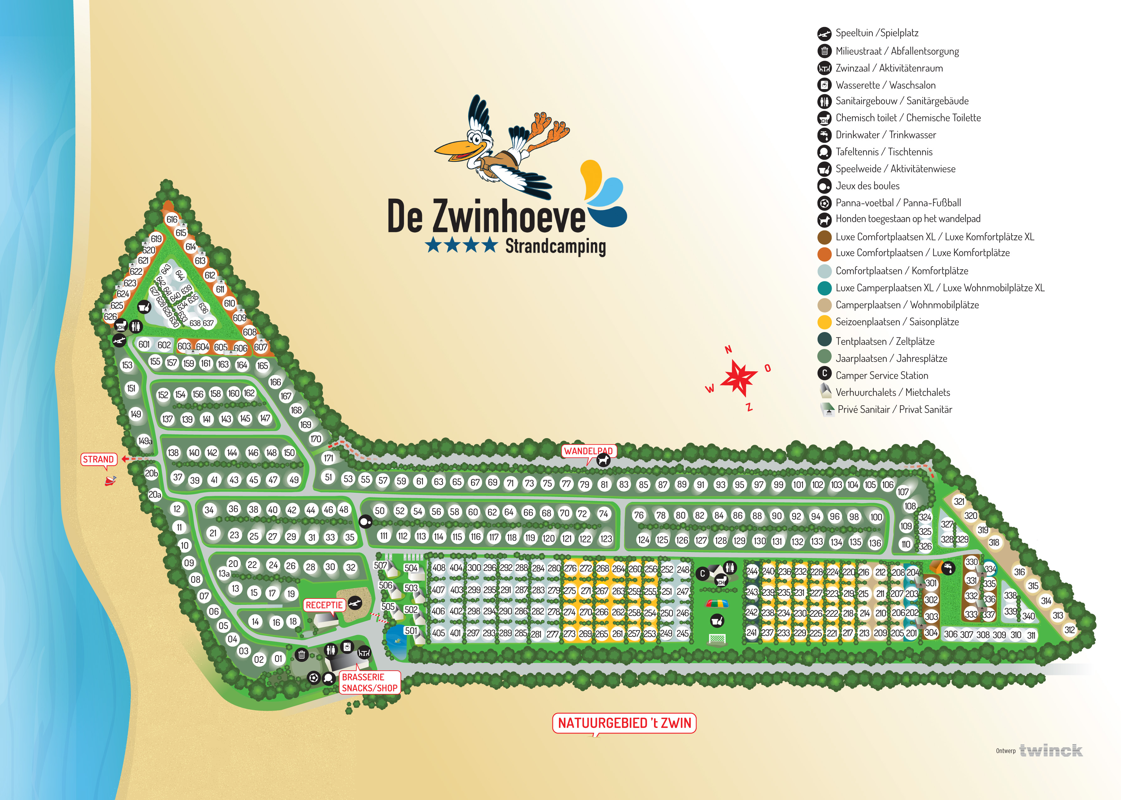 Ardoercamping Zwinhoeve plattegrond