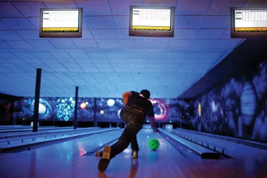 De bowlingbaan op Landal De Lommerbergen