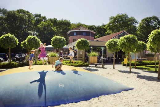 Kinderen springen op de springkussen