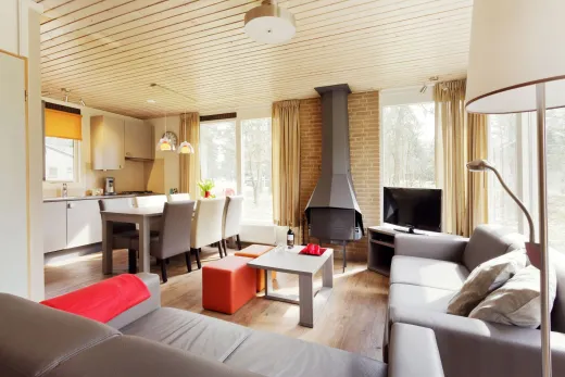 De binnenkant van een 6-persoonsbungalow