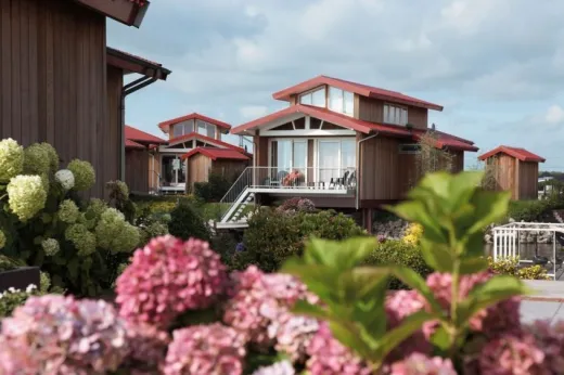 De watervilla's op Waterpark Zwartkruis